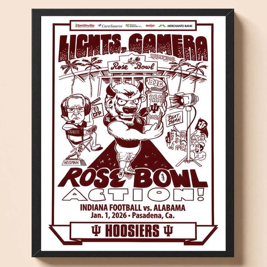 2026 Indiana University Hoosiers ROSE BOWL Football Game Week Poster