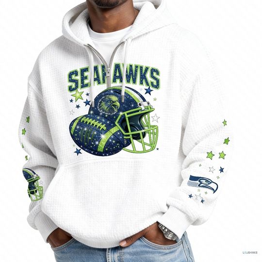 Seattle Seahawks Football Waffle Hoodie, Gamday Outfit