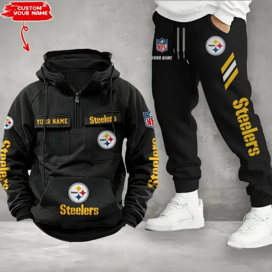 Pittsburgh Steeler Personalized Men’s Hoodie Pants Football Team Fan Gift