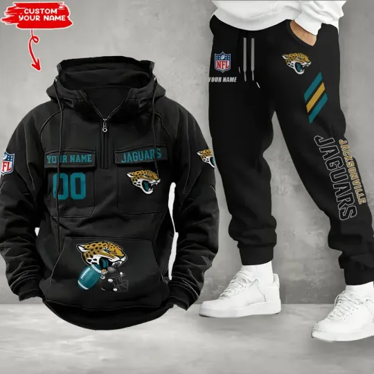 Jacksonville Jaguars Personalized Men’s Hoodie Pants Football Team Fan Gift