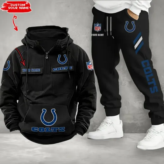 Indianapolis Colts Personalized Men’s Hoodie Pants Football Team Fan Gift