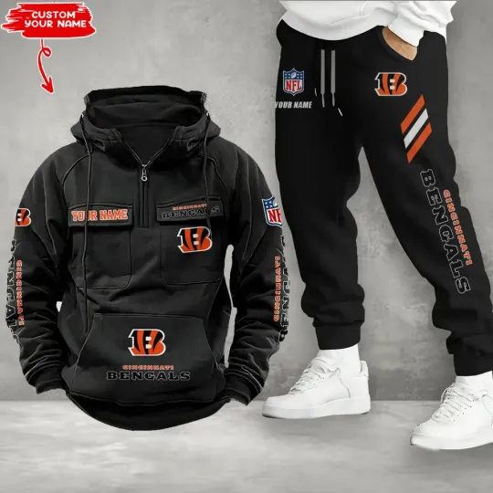 Cincinnati Bengal Personalized Men’s Hoodie Pants Football Team Fan Gift