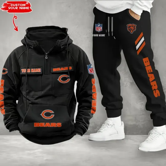 Chicago Bears Personalized Men’s Hoodie Pants Football Team Fan Gift