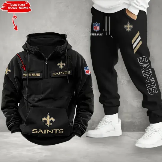 New Orleans Saints Personalized Men’s Hoodie Pants Football Team Fan Gift