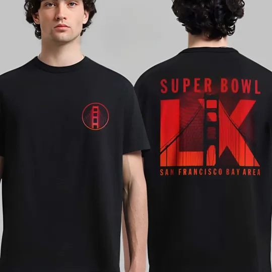 Discover football Super Bowl LX 2026 San Francisco Bridge T-Shirt