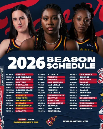 Discover Indiana Fever 2026 Season Schedule Poster