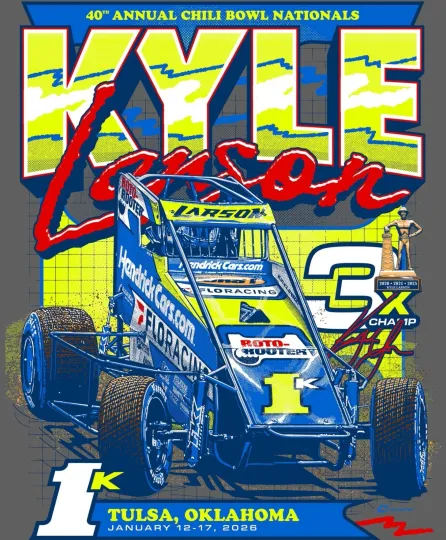 Discover Kyle Larson 2026 Chili Bowl Nationals Vertical Poster