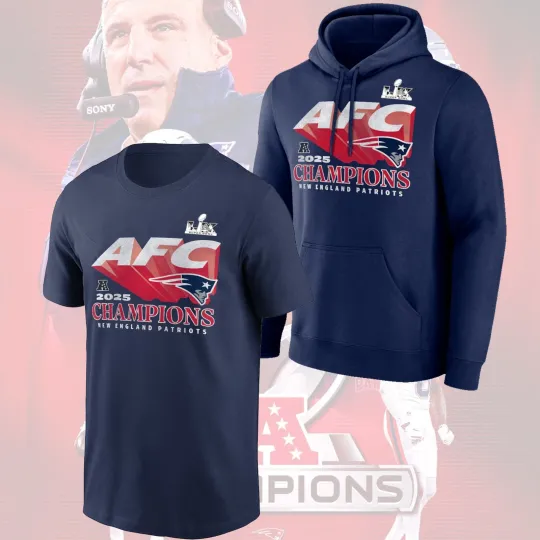 Discover FREESHIP - New England Patriots 2025 AFC Champions Quick Pass Fan Look