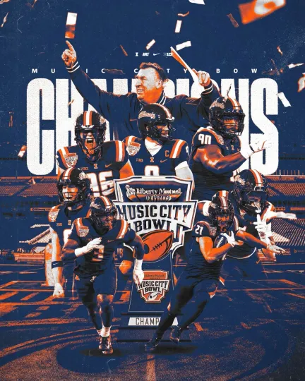 Discover Illinois Fighting Illini Music City Bowl Champions 2025 Poster