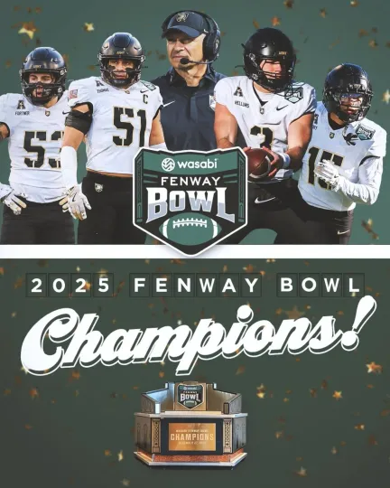 Discover Army Black Knight 2025 Wasabi Fenway Bowl Champions Vertical Poster