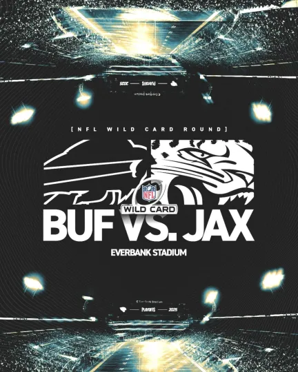 Buffalo Bills vs Jacksonville Jaguars Wild Card Round Poster