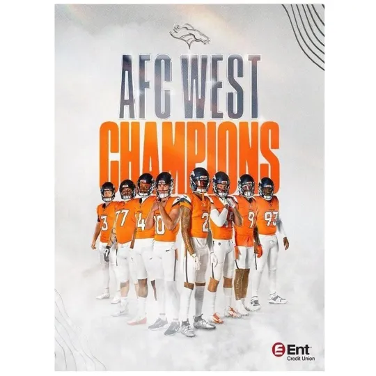 Denver Broncos AFC West Champions 2025 Football Vertical Poster