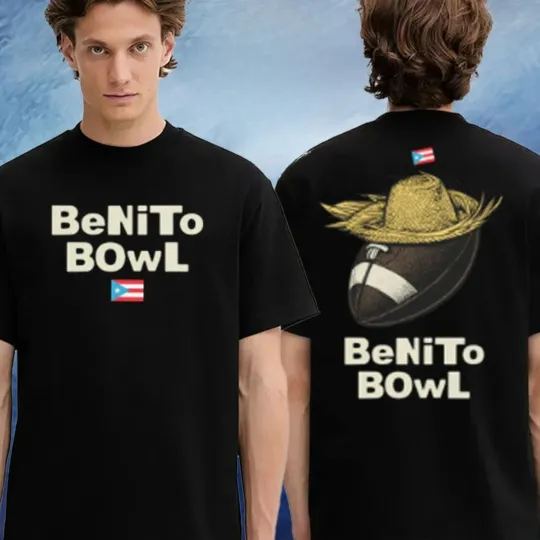Discover Bad Buny Bowl Benito Bowl Tee Super Bowl LX 2026 Two Sided Unisex T-Shirt