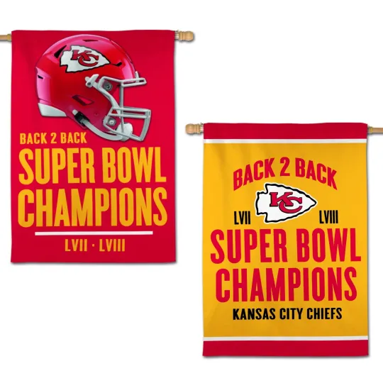 Kansas City Chiefs Super Bowl LVIII Champions Double-Sided House Flag
