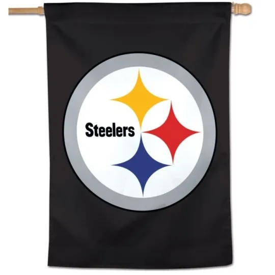 Discover Pittsburgh Steeler Mega Logo House Flag Weather Resistant Decor