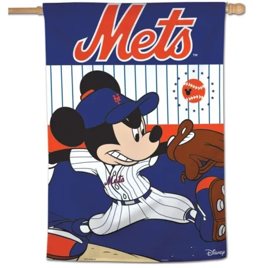 Discover New York Mets Mickey Mouse Disney House Flag Indoor Outdoor Wall