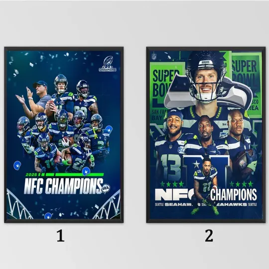 Seattle Seahawks 2025 football NFC Champions Poster