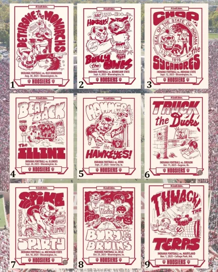 Discover Indiana Hoosiers Football 2025 Season Vintage Game Day Poster (reprint)