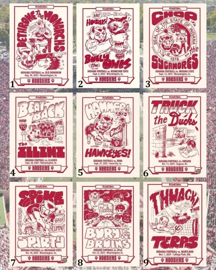 Discover Indiana Hoosiers Football 2025 Season Vintage Game Day Poster