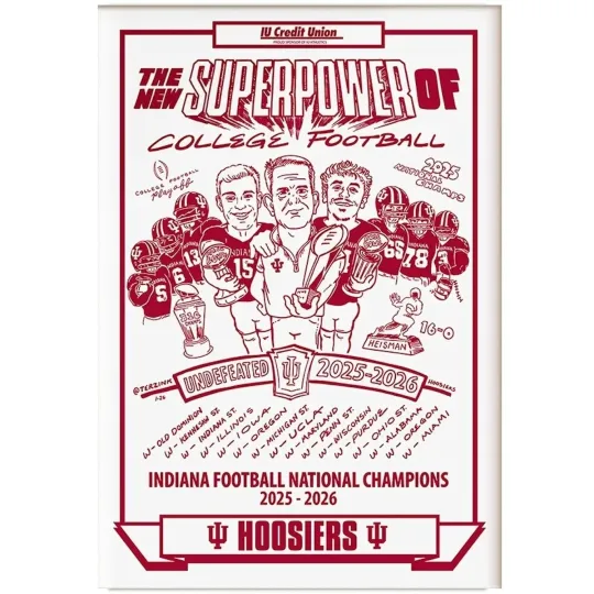 Discover Indiana Hoosiers Undefeated National Champions 2025 2026 Football Poster