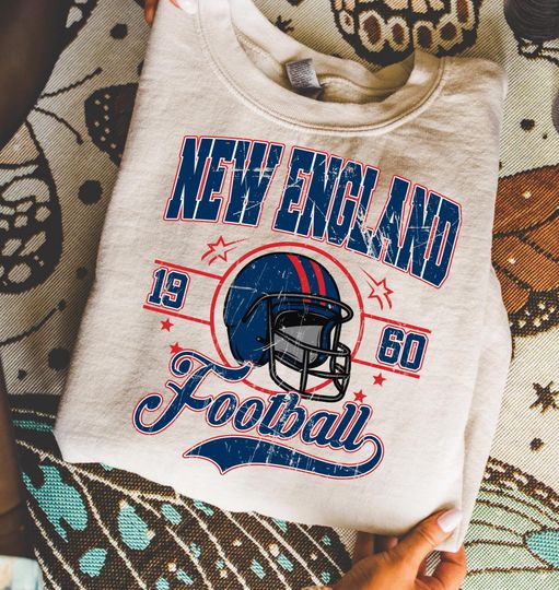 Discover New England Football Vintage Sweatshirt, Vintage New England Fan Gift Crewneck, New England Sweatshirt Fans Gift