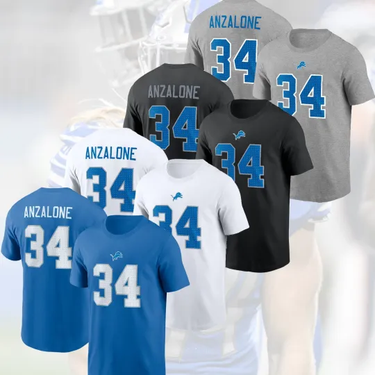 Discover HOT SALE!! Alex Anzalone #34 Detroit Lions 2025 Player Name & Number For Fans