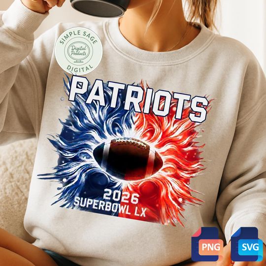 Discover Patriots Super Bowl Digital Design Png | Patriots Shirt PNG SVG | High-Quality Superbowl 2026 Instant Download