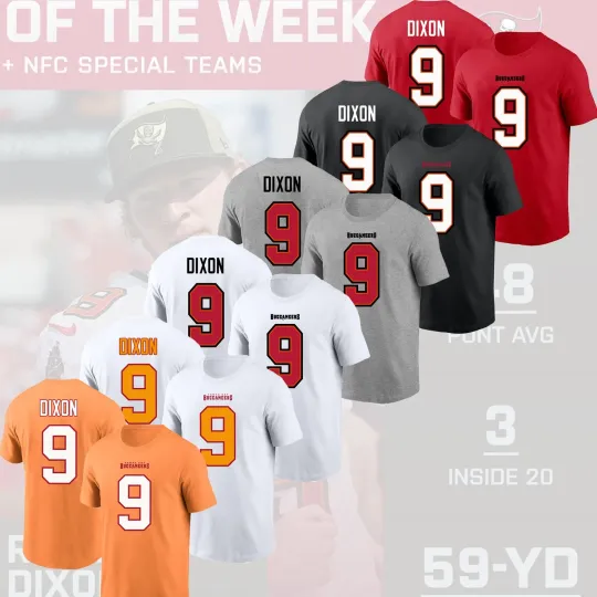 Discover Riley Dixon #9 Tampa Bay 2025 Player Name & Number Fan Gift