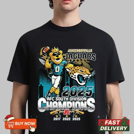 Discover Jacksonville Jaguars AFC South Division Champions 2025 TShirt