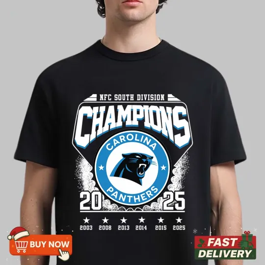 Carolina Panthers 2025 NFC South Division Champions TShirt