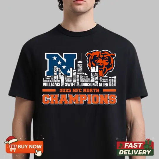 Discover Chicago Bears 2025 NFC North Division Champions TShirt