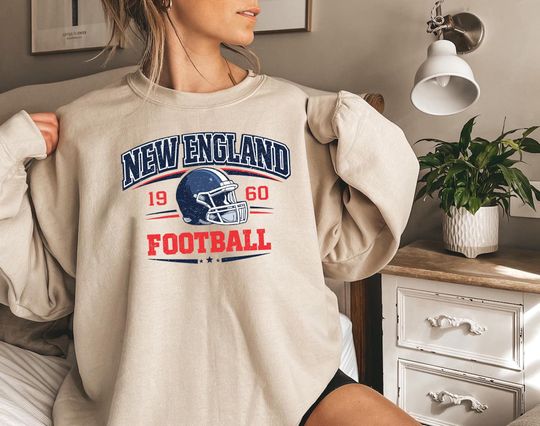 Discover Retro New England Football Sweatshirt, Distressed Patriots Game Day Sweatshirt, Vintage Sports Crewneck, New England Fans Gift