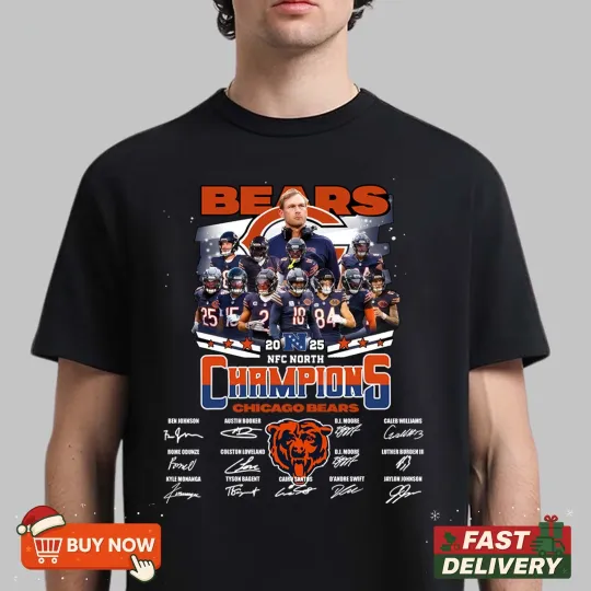 Discover Chicago Bears 2025 NFC North Division Champ TShirt