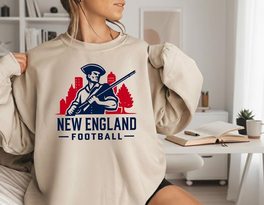 Discover New England Vintage Sweatshirt, Shirt, Hoodie | Retro Patriots Logo Crewneck