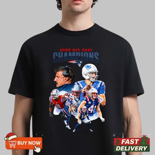 Discover New England Patriots 2025 AFC East Champion TShirt