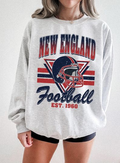 Discover Vintage New England Football Shirt, American Patriot Sweatshirt, Sunday Football Merch, LX Fan Gift