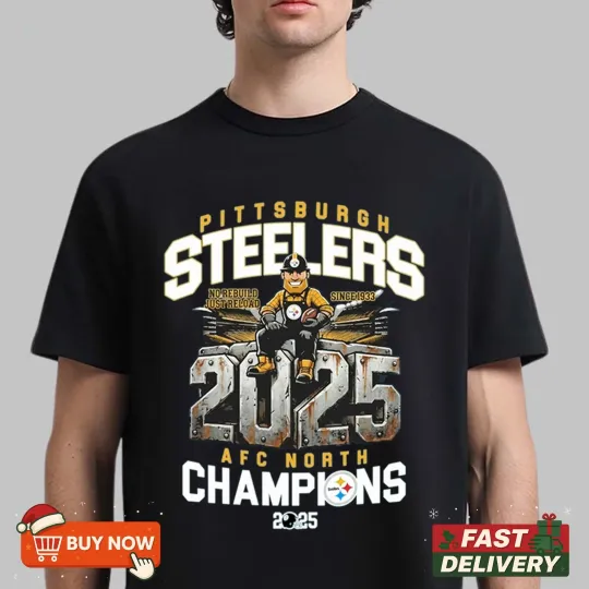 Discover Pittsburgh Steeler 2025 AFC North Division Champions TShirt