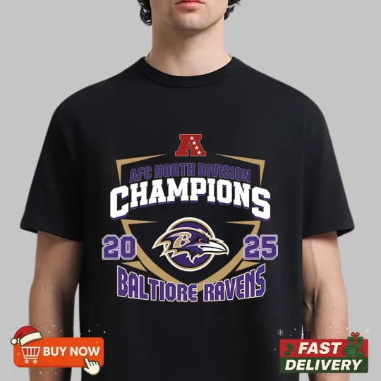 Baltimore Ravens AFC North Division Champions 2025 TShirt