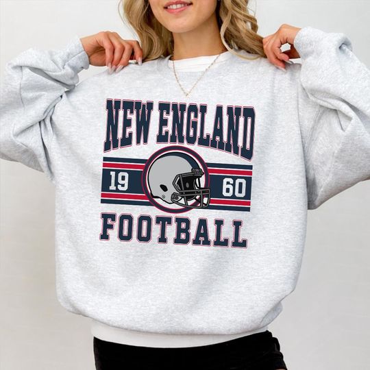 Discover New England Football Sweatshirt, Unisex Football Crewneck Sweatshirt, Cozy Game Day Football Sweatshirt, Sports Fan Womens Season Sweatshirt