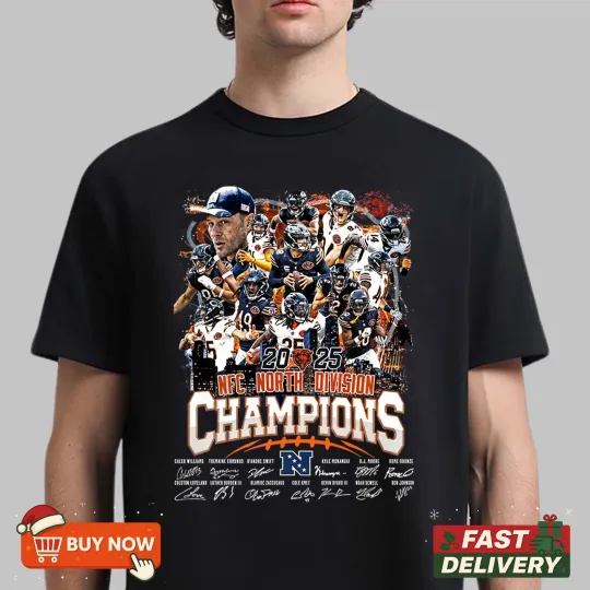 Chicago Bears 2025 NFC North Division Champions Unisex TShirt