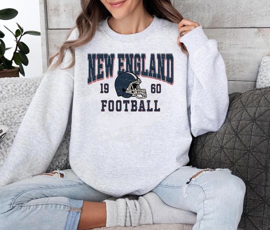 Discover New England 1960 Football Sweatshirt, Patriots Game Day Sweater, New England Vintage Shirt