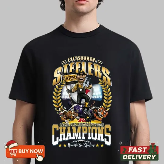 Discover Pittsburgh Steeler 2025 AFC North Division Champions TShirt