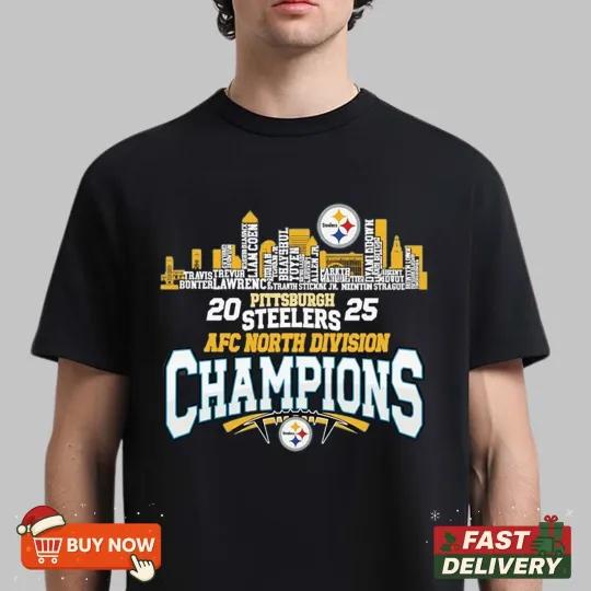 Discover Pittsburgh Steeler 2025 AFC North Division Champions TShirt