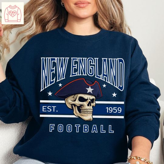 Discover New England Vintage Football Sweatshirt  Patriot Retro Crewneck for Fans, Classic Football-Style Shirt, FamFit-25-06