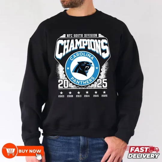 Carolina Panthers 2025 NFC South Division Champions Sweatshirt