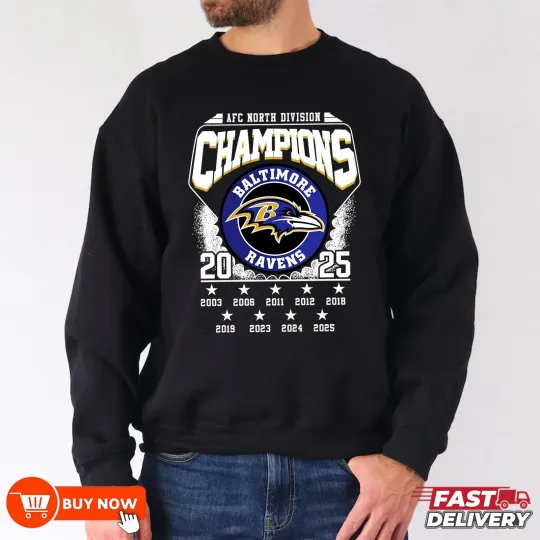 Baltimore Ravens 2025 AFC North Division Champions Sweatshirt