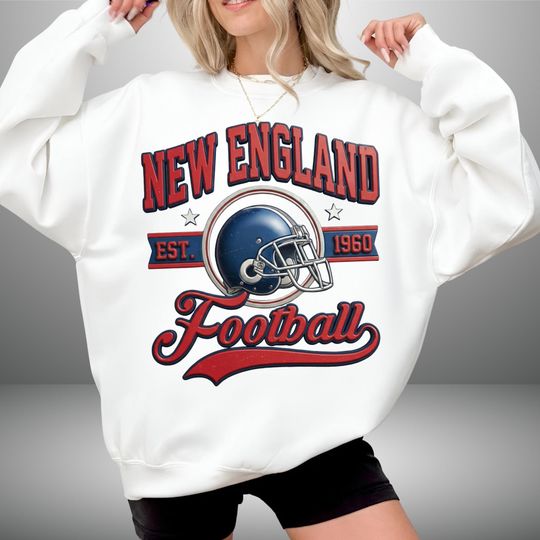 Discover New England Football Helmet Shirt Sweatshirt Fan Crew game day