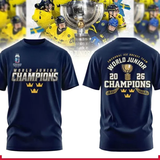 Discover Sweden 2026 IIHF World Junior Ice Hockey Championship Double Sided T-Shirt