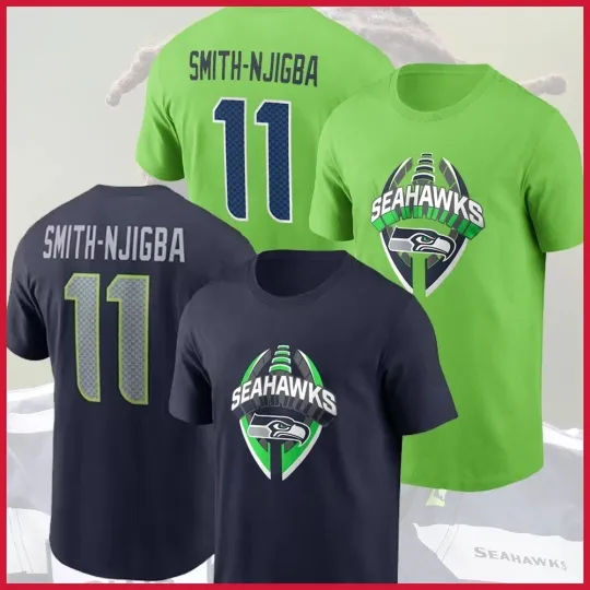 Discover Jaxon Smith-Njigba #11 Seattle Team Name & Number Double Sided T-Shirt