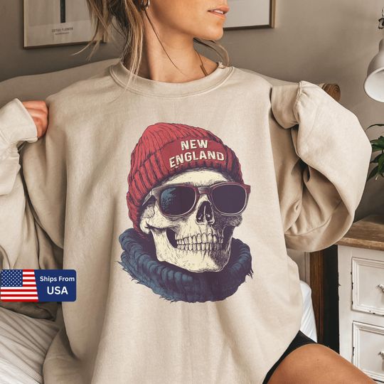 Discover New England Football Sweatshirt  The Pats T-Shirt, Vintage Patriot Fan Crewneck, New England Fan Gift